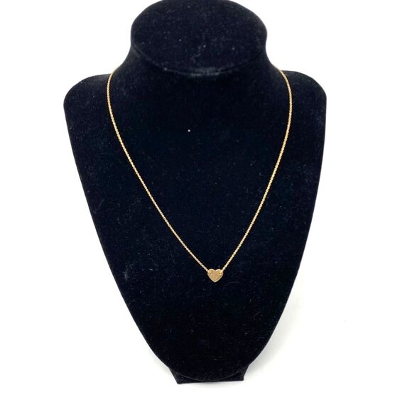 Stella & Dot Gold Heart Charm Necklace 925 Gold Plated Delicate Feminine - Picture 3 of 12